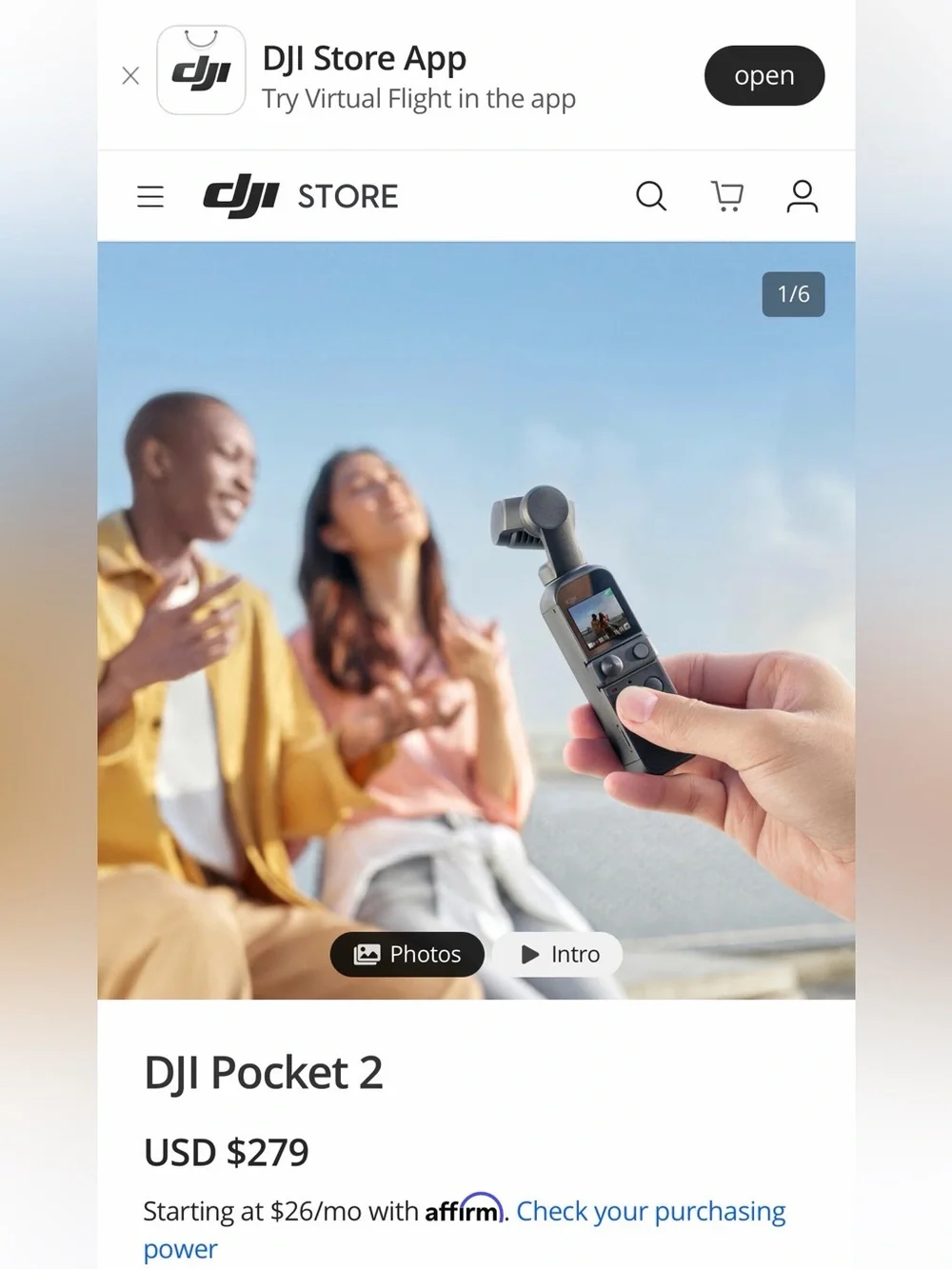DJI Osmo Pocket 2 Compact Gimbal Camera - Black